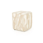 Poef Rytm – stof & hout beige small