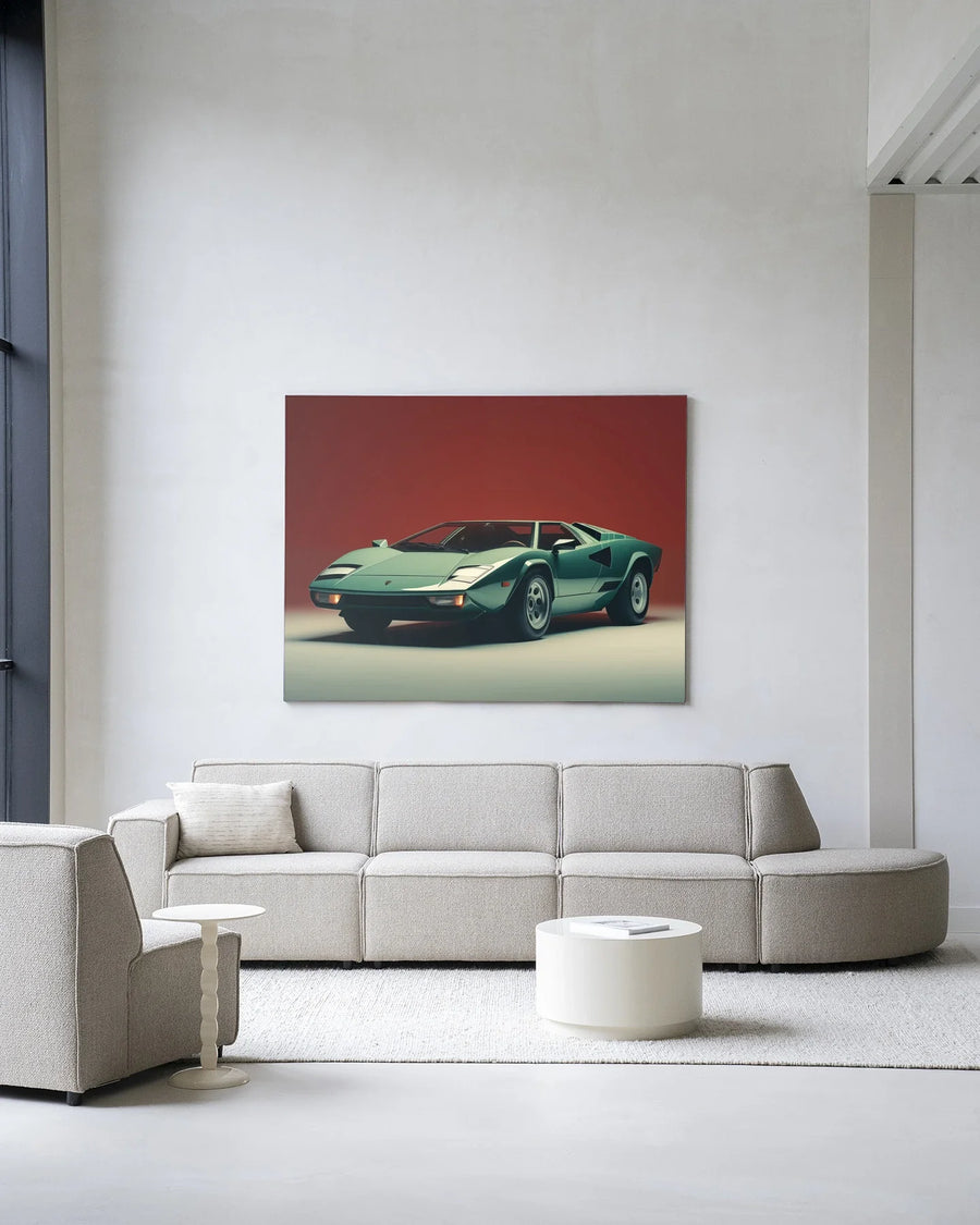 Vintage Lamborghini - Moderne Wanddecoratie | Artprint, Glass Art & Wandkleed