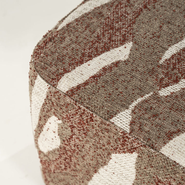 Poef Rytm – stof & hout rood small