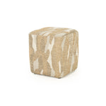 Poef Rytm – stof & hout taupe small