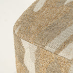 Poef Rytm – stof & hout taupe small