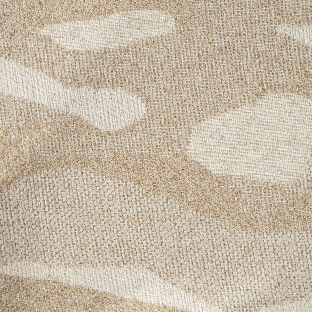 Poef Rytm – stof & hout beige large