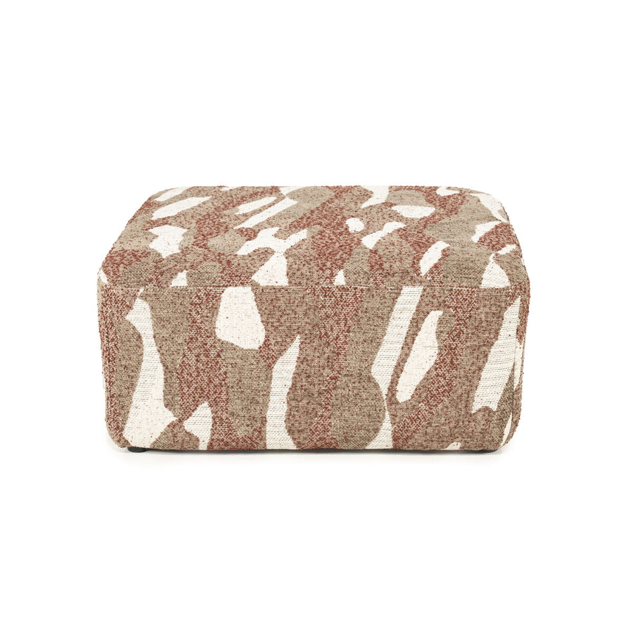 Poef Rytm – stof & hout rood large