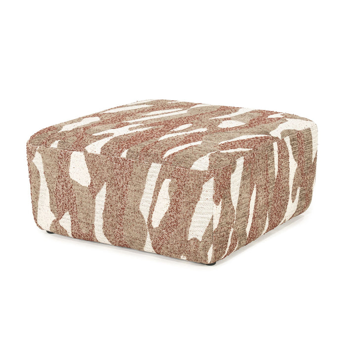 Poef Rytm – stof & hout rood large