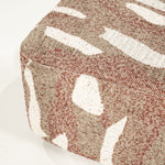 Poef Rytm – stof & hout rood large