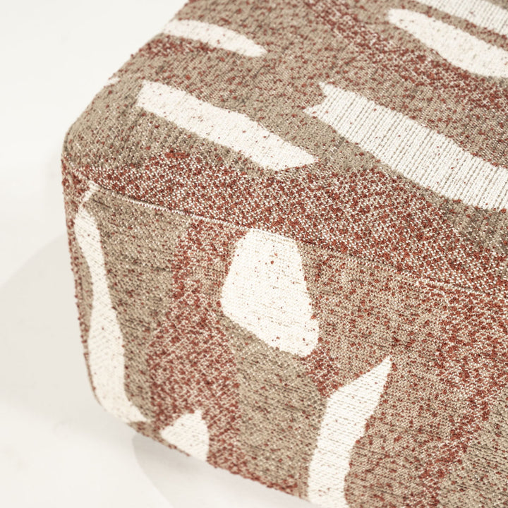 Poef Rytm – stof & hout rood large