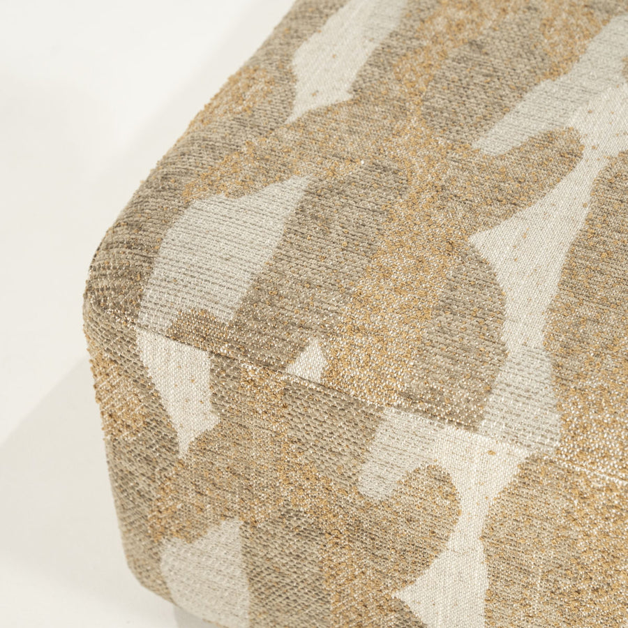 Poef Rytm – stof & hout taupe large