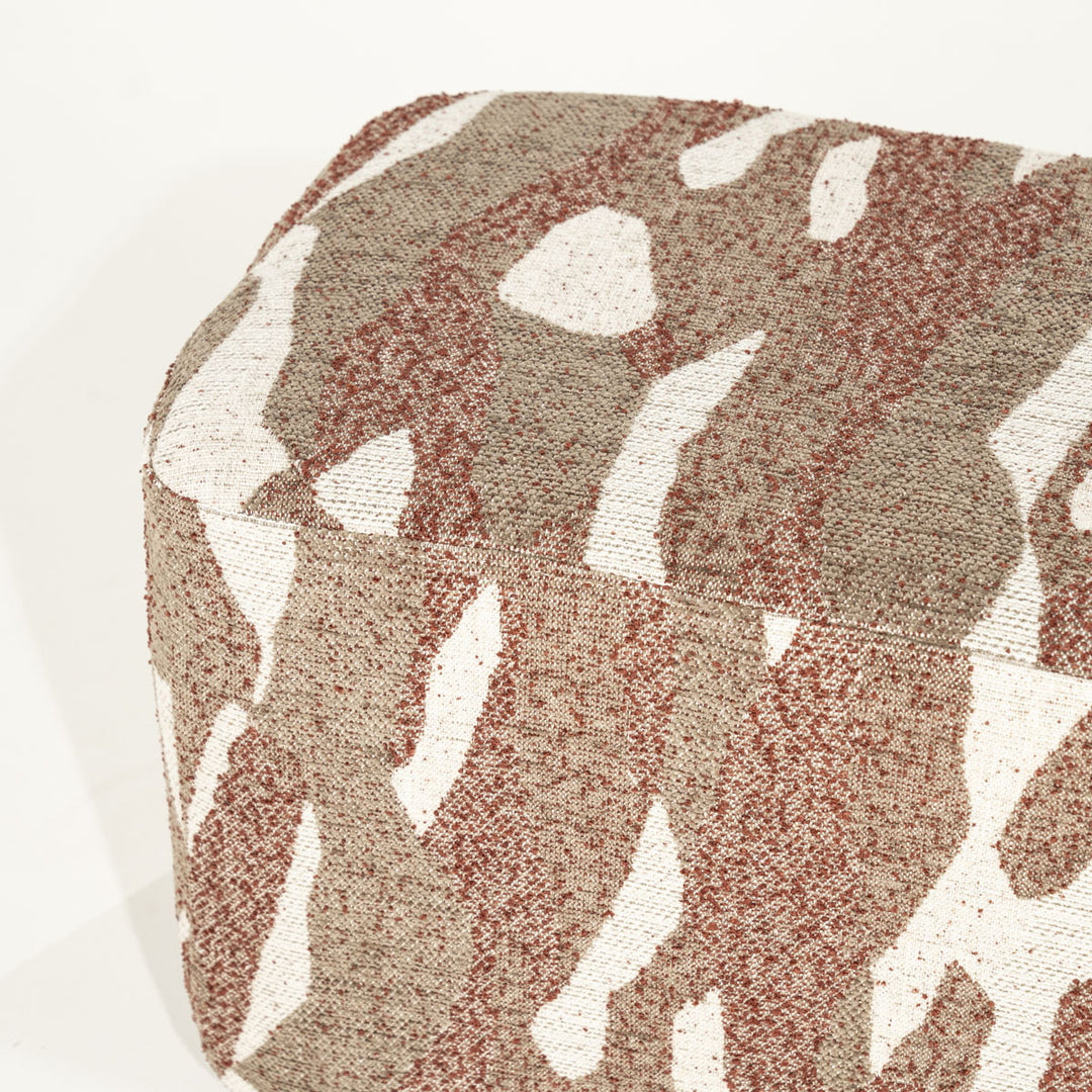 Bankje Rytm – stof & hout rood