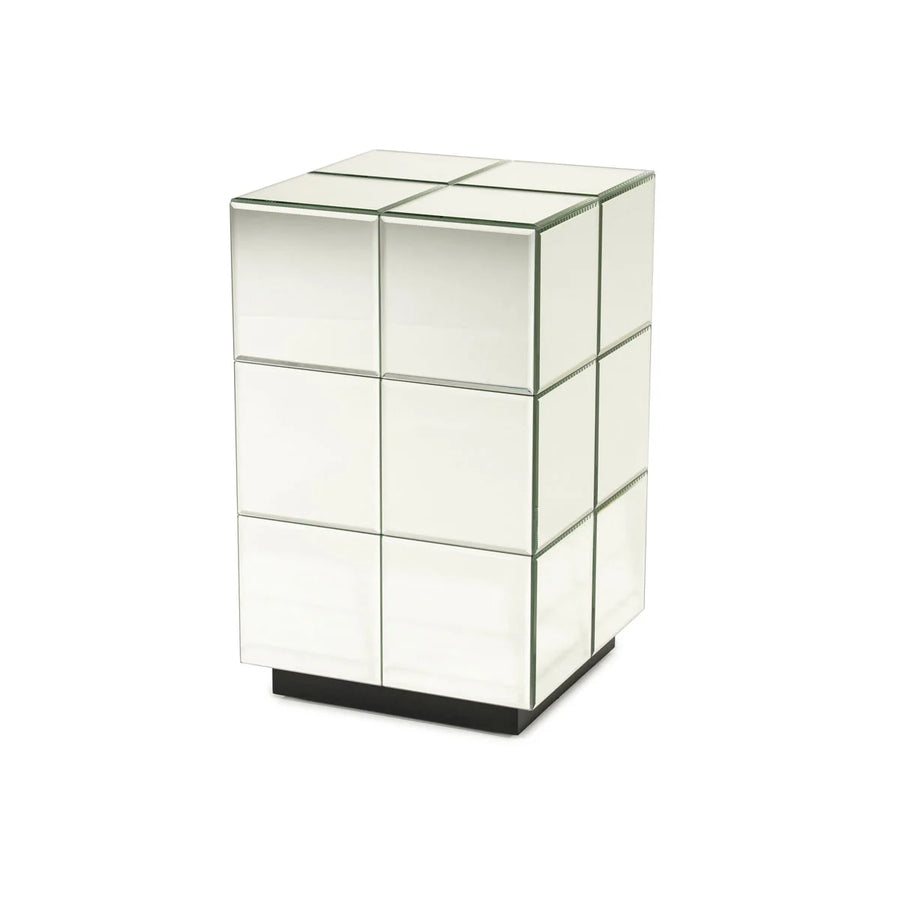 Flectron bijzettafel chroom zilver spiegelglas 30x30 cm