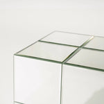 Flectron bijzettafel chroom zilver – detail van het spiegelglas