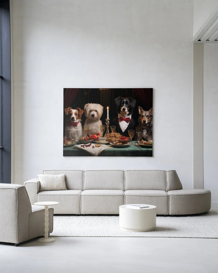 A Dog Dinner - Moderne Wanddecoratie | Artprint, Glass Art & Wandkleed