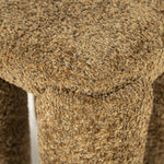 Poef Omla – stof & hout mosterd