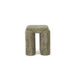 Poef Omla – stof & hout groen