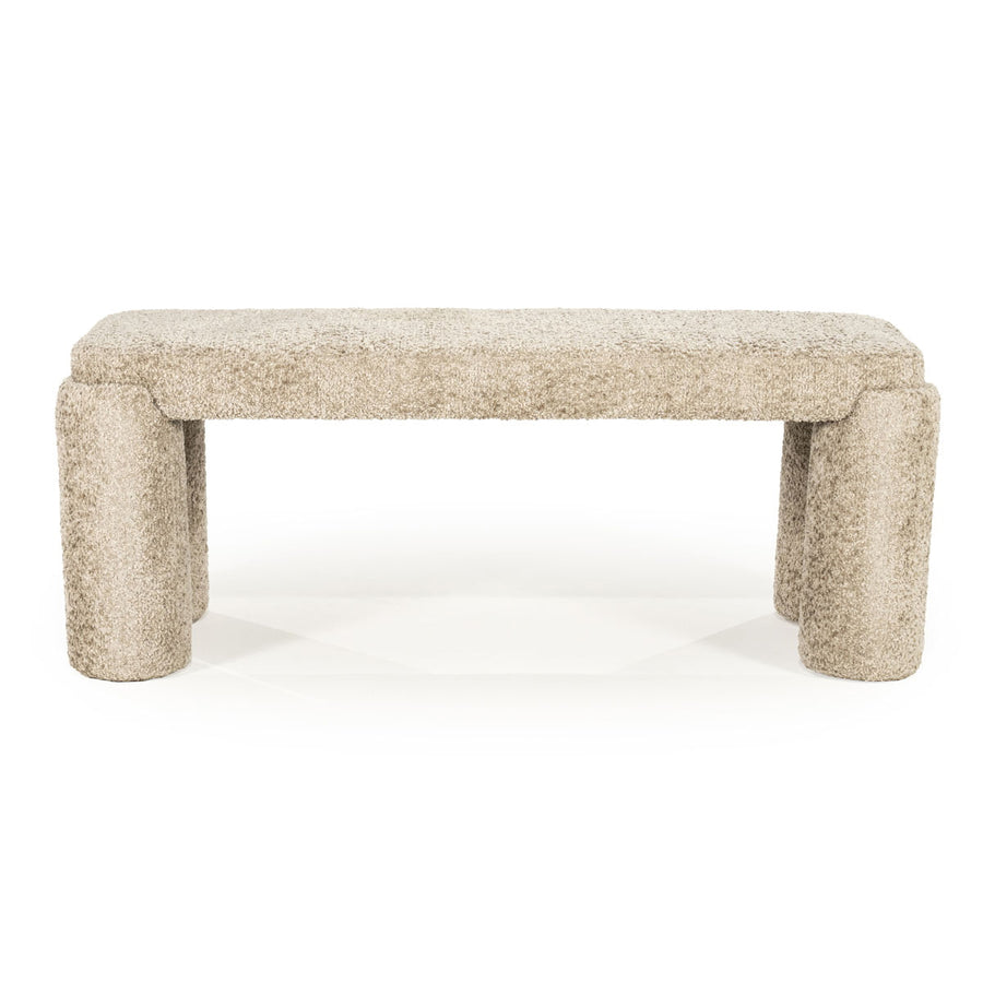 Bankje Omla – stof & hout taupe