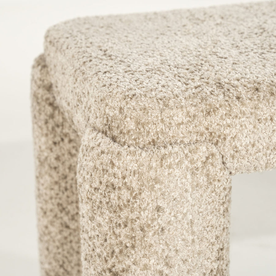 Bankje Omla – stof & hout taupe