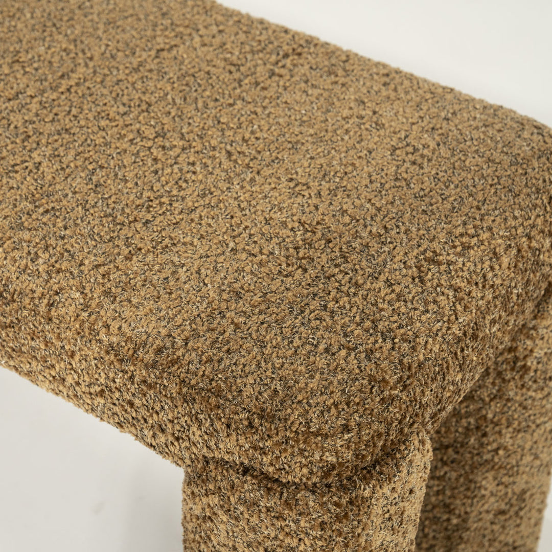 Bankje Omla – stof & hout mosterd