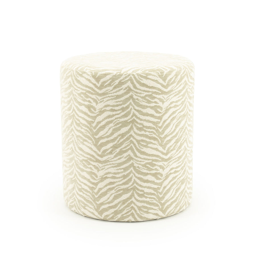 Poef Tigra – polyester & hout beige