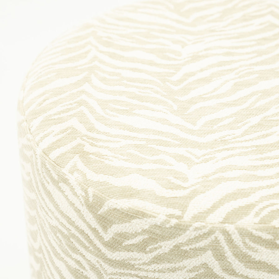 Poef Tigra – polyester & hout beige
