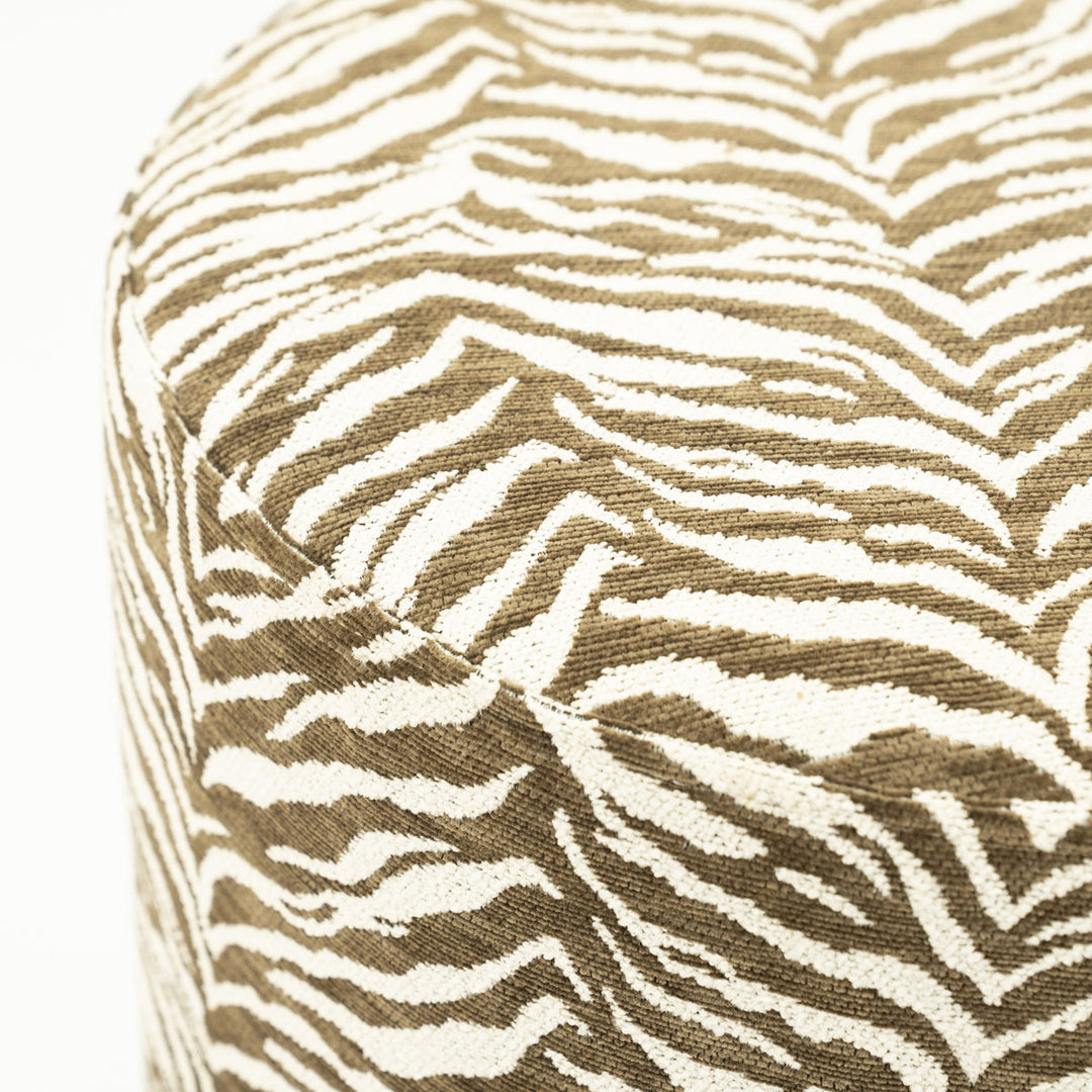 Poef Tigra – polyester & hout bruin