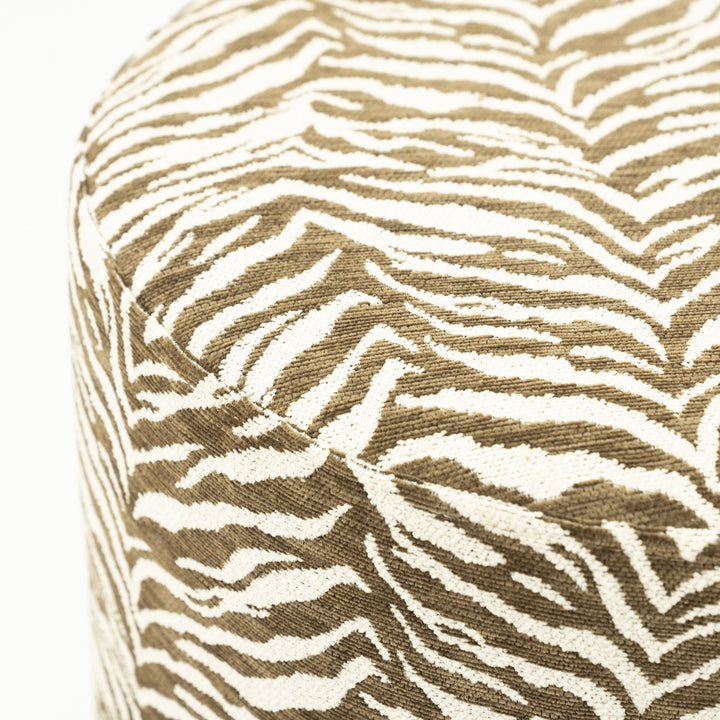 Poef Tigra – polyester & hout bruin