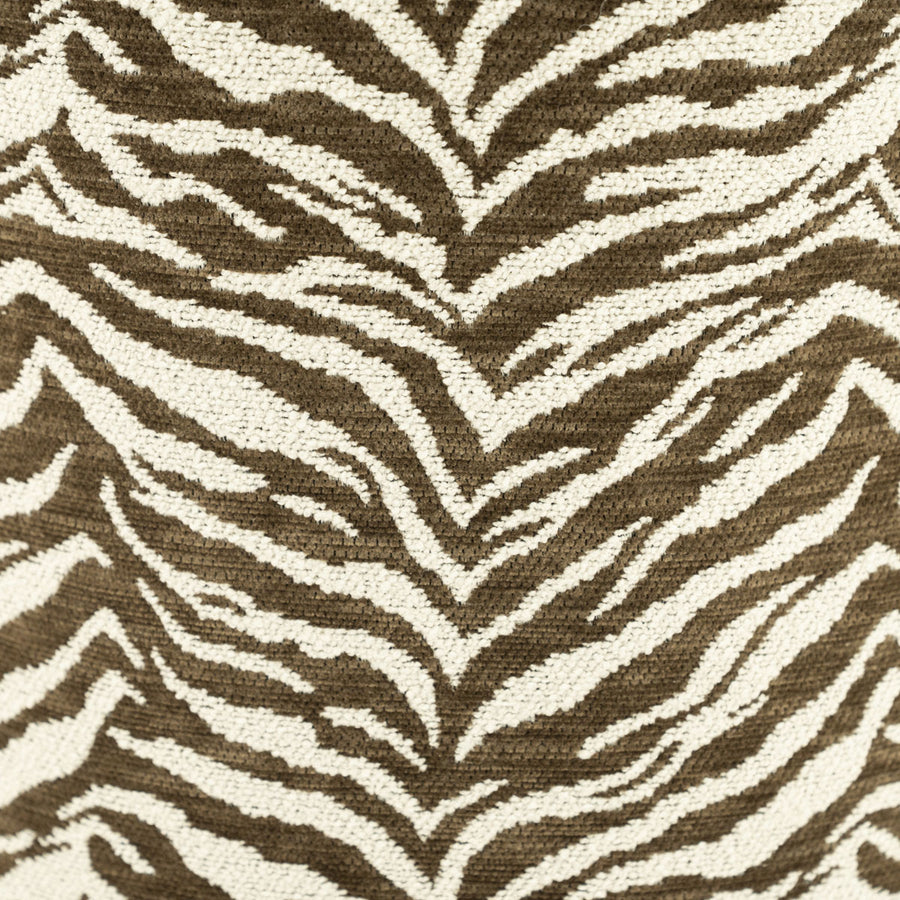 Poef Tigra – polyester & hout bruin