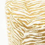 Poef Tigra – polyester & hout mosterd