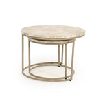 By-Boo Alvar – Set van 2 Salontafels (Marmer & Metaal)