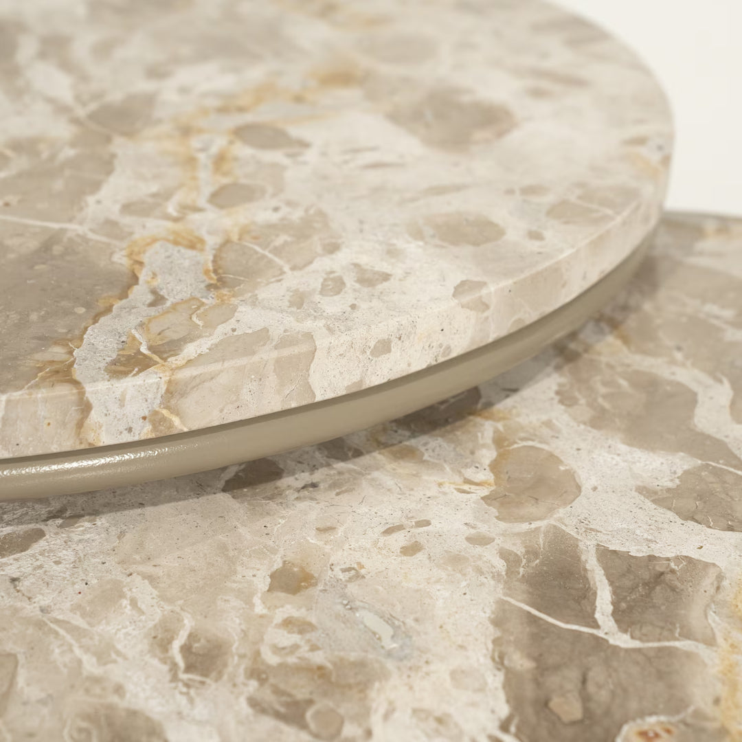 By-Boo Alvar – Set van 2 Salontafels (Marmer & Metaal)