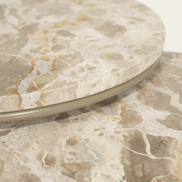 By-Boo Alvar – Set van 2 Salontafels (Marmer & Metaal)