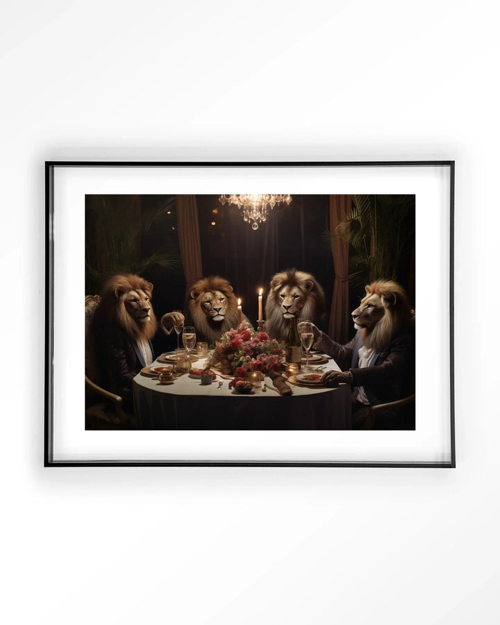 Lions Dinner - Moderne Wanddecoratie | Artprint, Glass Art & Wandkleed