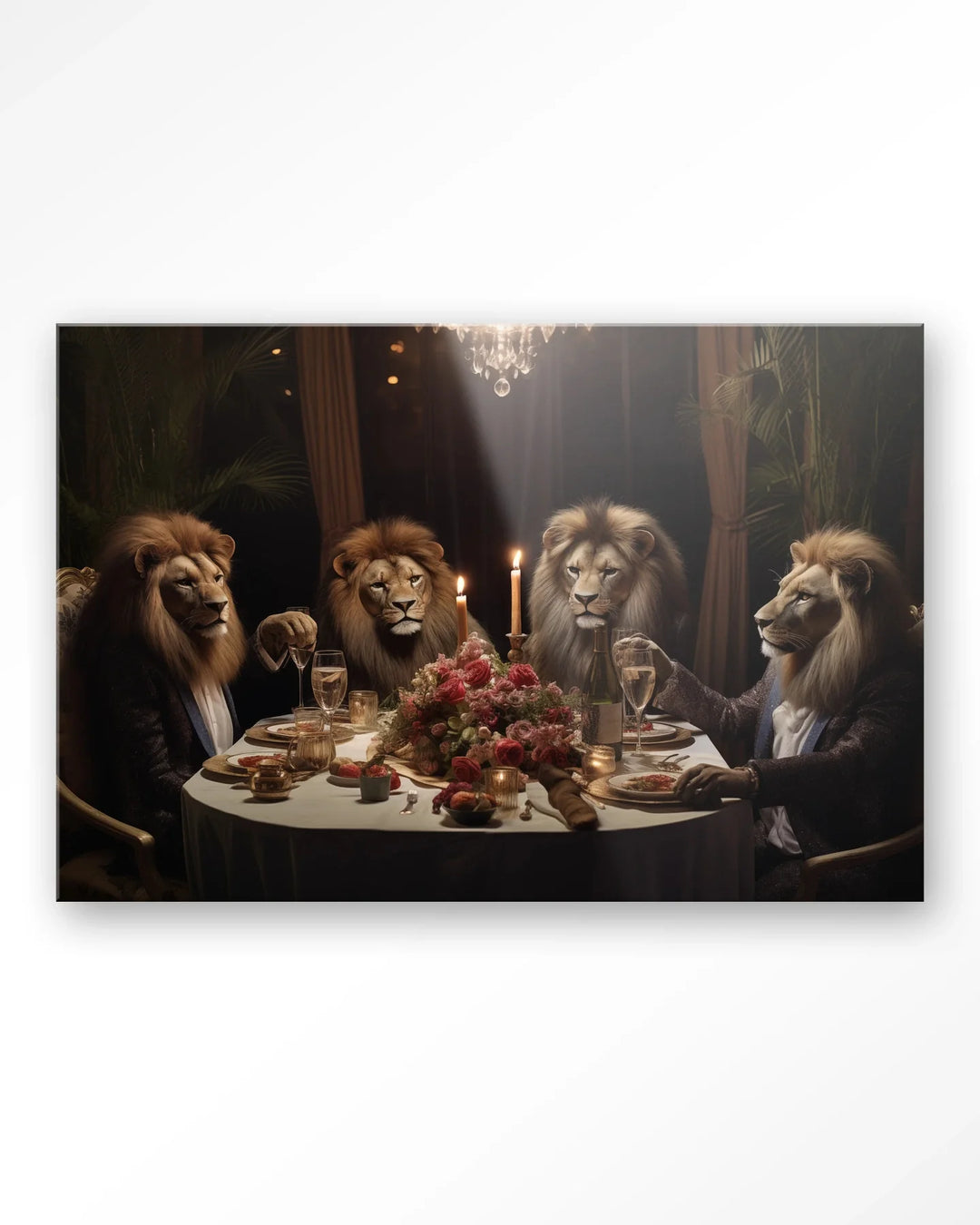 Lions Dinner - Moderne Wanddecoratie | Artprint, Glass Art & Wandkleed