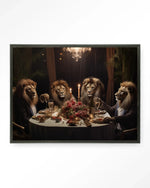 Lions Dinner - Moderne Wanddecoratie | Artprint, Glass Art & Wandkleed
