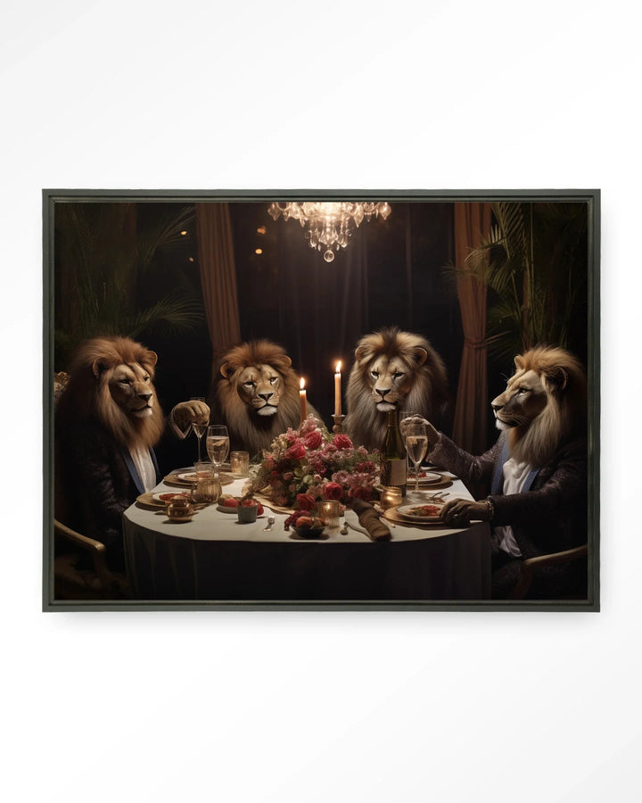 Lions Dinner - Moderne Wanddecoratie | Artprint, Glass Art & Wandkleed