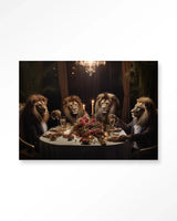 Lions Dinner - Moderne Wanddecoratie | Artprint, Glass Art & Wandkleed