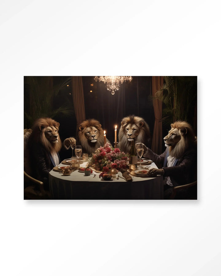 Lions Dinner - Moderne Wanddecoratie | Artprint, Glass Art & Wandkleed