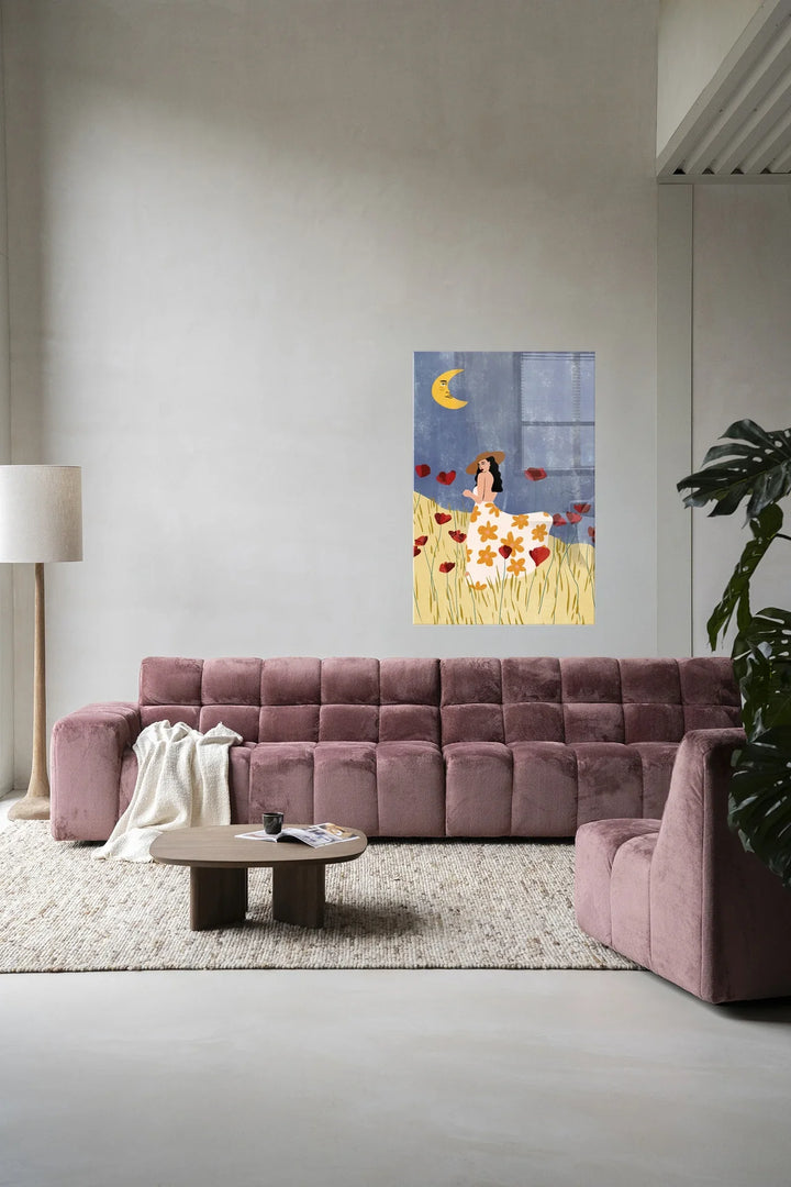 Girl In A Poppyfield - Moderne Wanddecoratie | Artprint, Glass Art & Wandkleed