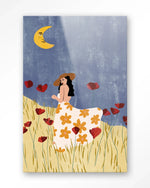 Girl In A Poppyfield - Moderne Wanddecoratie | Artprint, Glass Art & Wandkleed
