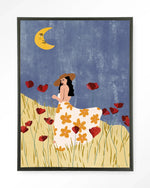 Girl In A Poppyfield - Moderne Wanddecoratie | Artprint, Glass Art & Wandkleed