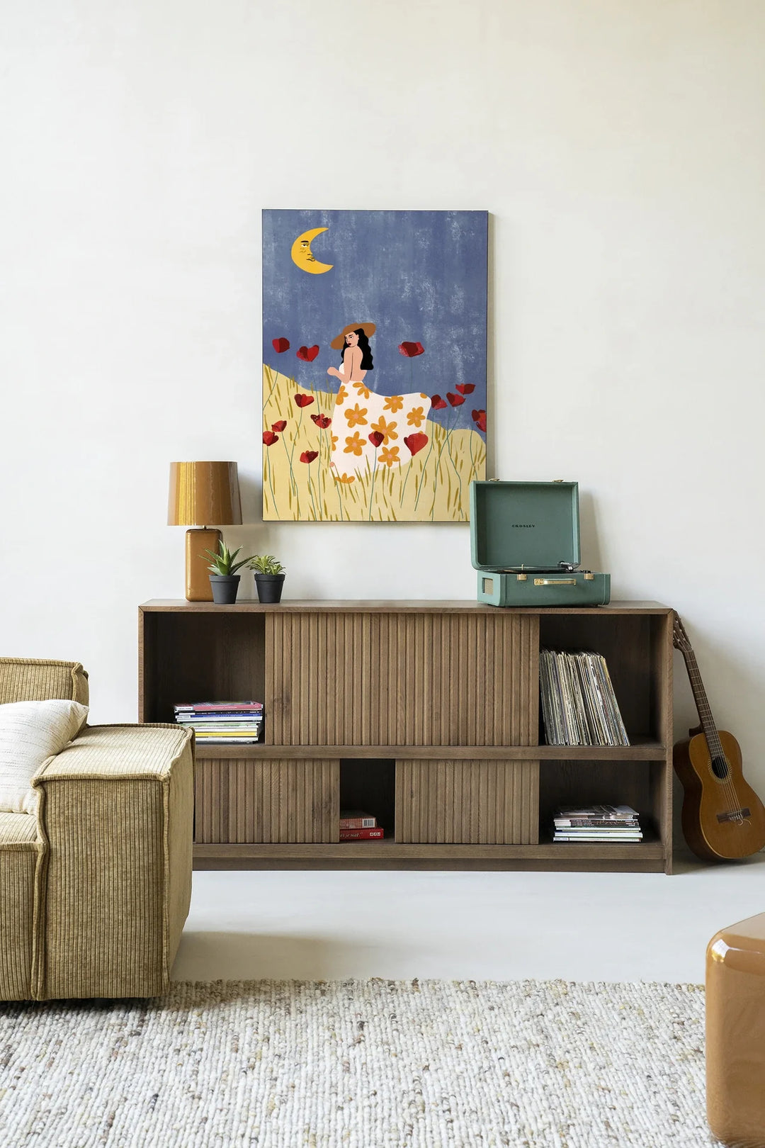 Girl In A Poppyfield - Moderne Wanddecoratie | Artprint, Glass Art & Wandkleed