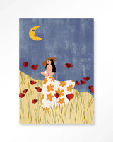 Girl In A Poppyfield - Moderne Wanddecoratie | Artprint, Glass Art & Wandkleed