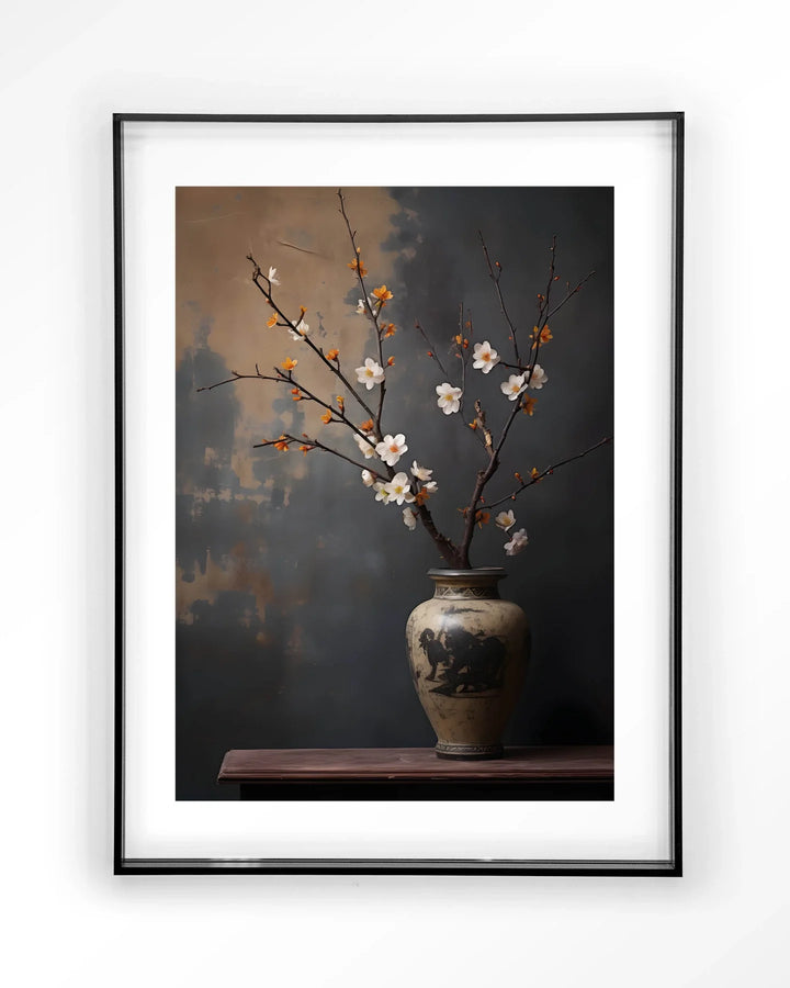 Dark Blossom Vase - Moderne Wanddecoratie | Artprint, Glass Art & Wandkleed