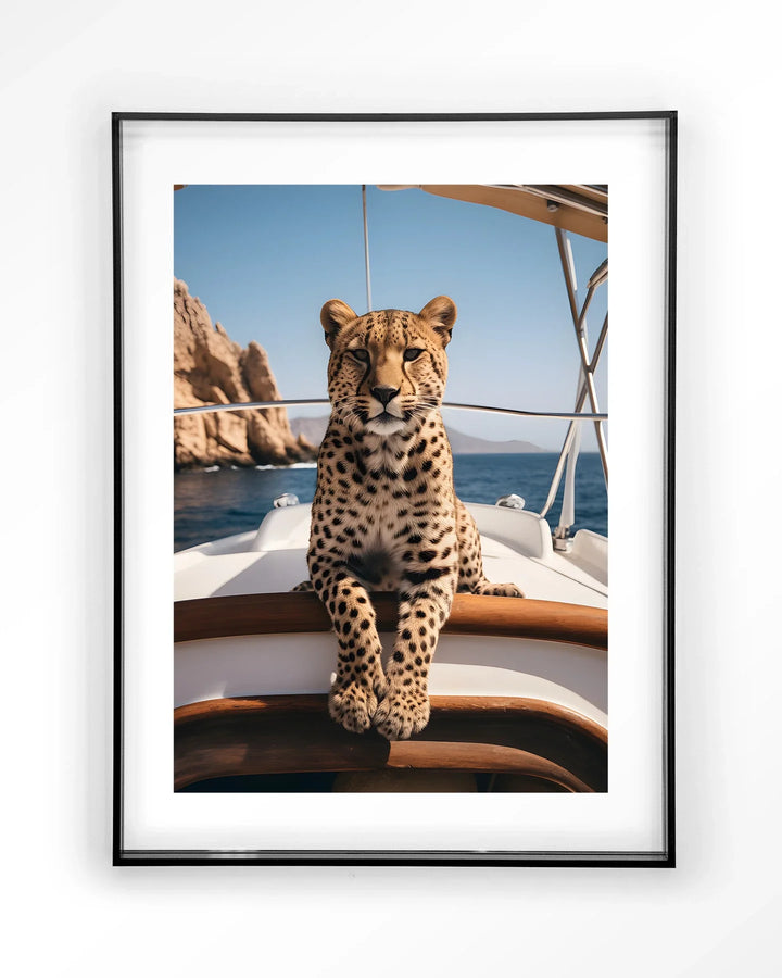 Sailboat Cheetah - Moderne Wanddecoratie | Artprint, Glass Art & Wandkleed