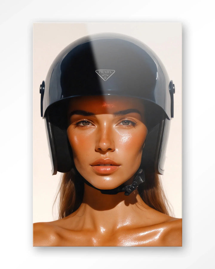 Prada Helmet - Moderne Wanddecoratie | Artprint, Glass Art & Wandkleed