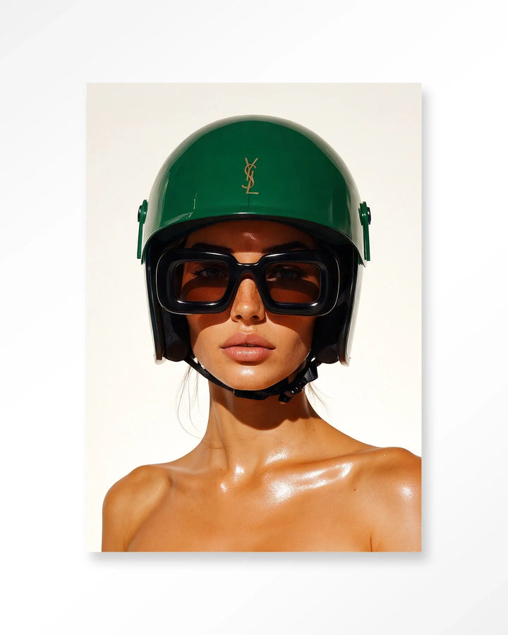 Saint Laurent Helmet - Moderne Wanddecoratie | Artprint, Glass Art & Wandkleed