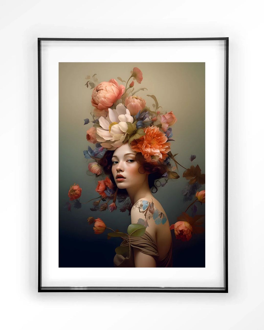 Vintage Flower Girl - Moderne Wanddecoratie | Artprint, Glass Art & Wandkleed
