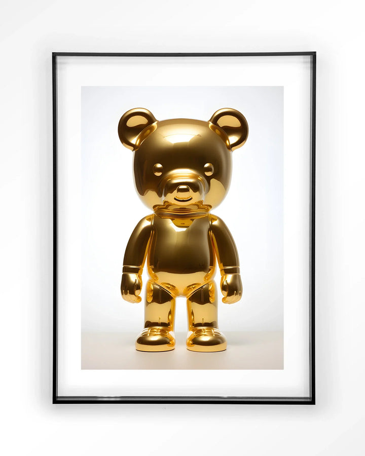 Golden Teddybear - Moderne Wanddecoratie | Artprint, Glass Art & Wandkleed
