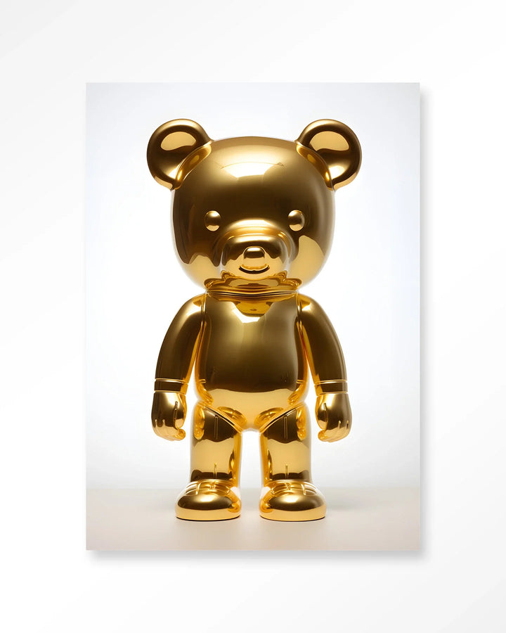 Golden Teddybear - Moderne Wanddecoratie | Artprint, Glass Art & Wandkleed