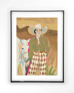 Cowgirl 3 - Moderne Wanddecoratie | Artprint, Glass Art & Wandkleed