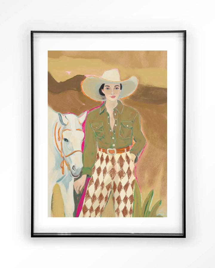 Cowgirl 3 - Moderne Wanddecoratie | Artprint, Glass Art & Wandkleed