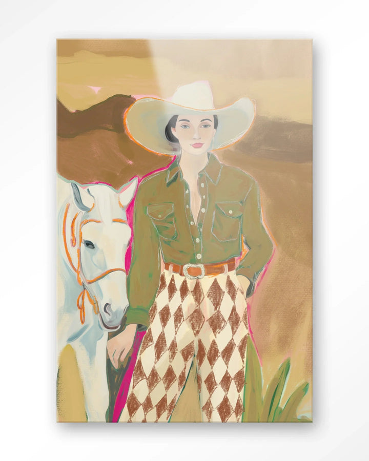 Cowgirl 3 - Moderne Wanddecoratie | Artprint, Glass Art & Wandkleed
